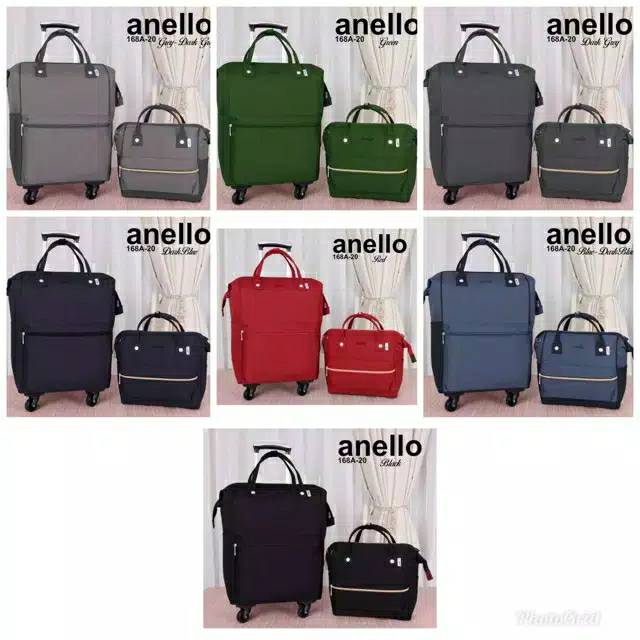 SURABAYA tas trolley anello 4 roda backpack 2 in 1 ransel hitam