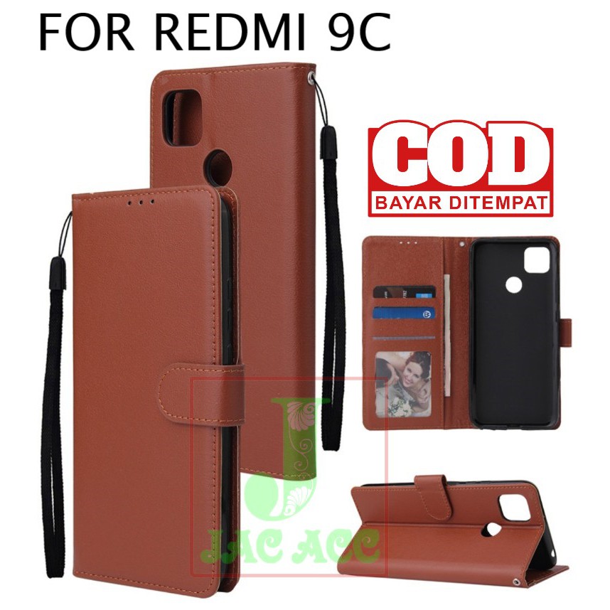 [COD] DOMPET HP UNTUK XIAOMI REDMI 9C NEW(2020) LEATHER FLIP CASE REDMI 9C NEW