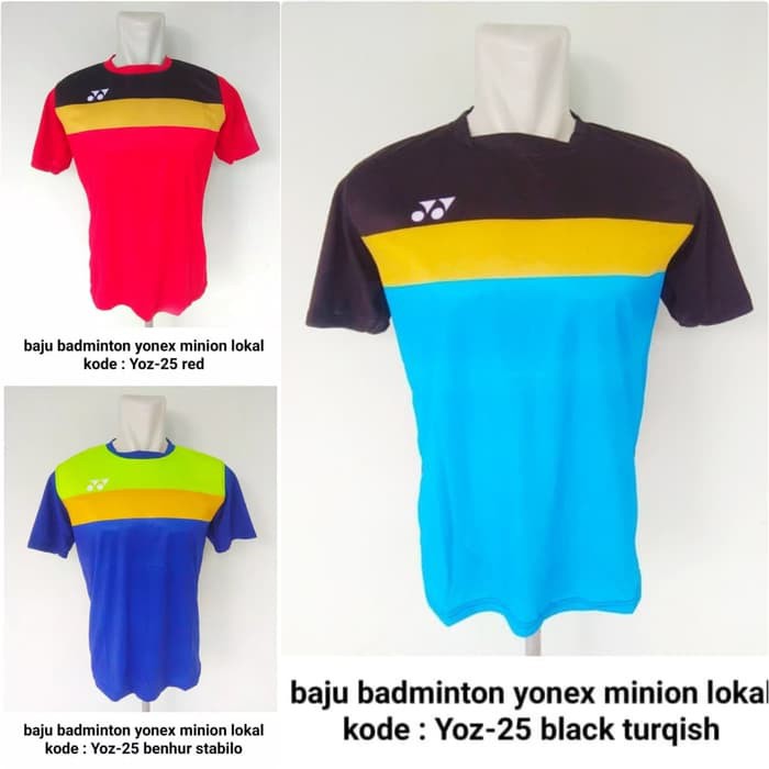 Atasan kaos badminton YOZ-25 baju badminton jersey minion kevin marcus
