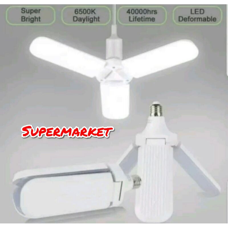 Lampu Bohlam LED Model Kipas 3 Baling Fan Blade Putih