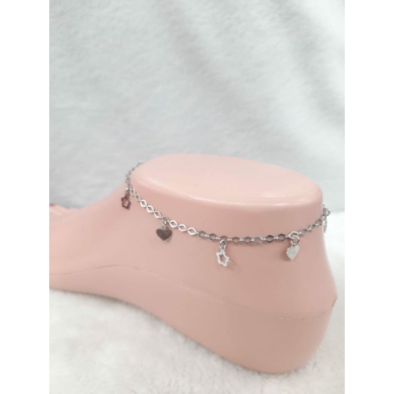 GLK973H106H gelang kaki emas putih asli vensi love star berat 3.600 23.3cm kadar 75% 750 italy