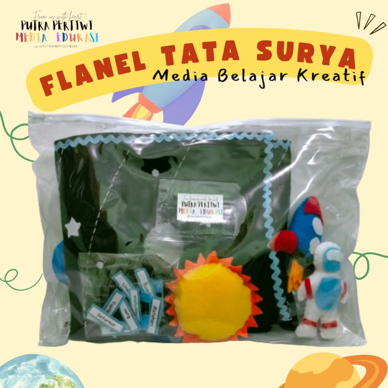 FLANEL TATA SURYA SOLAR SYSTEM 3D MEDIA PEMBELAJARAN