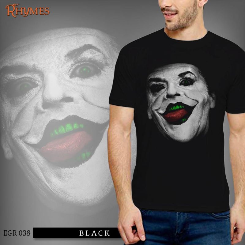 Baju Kaos Pria Superhero "JOKER" (Glow in the Dark) Size M - 3XL
