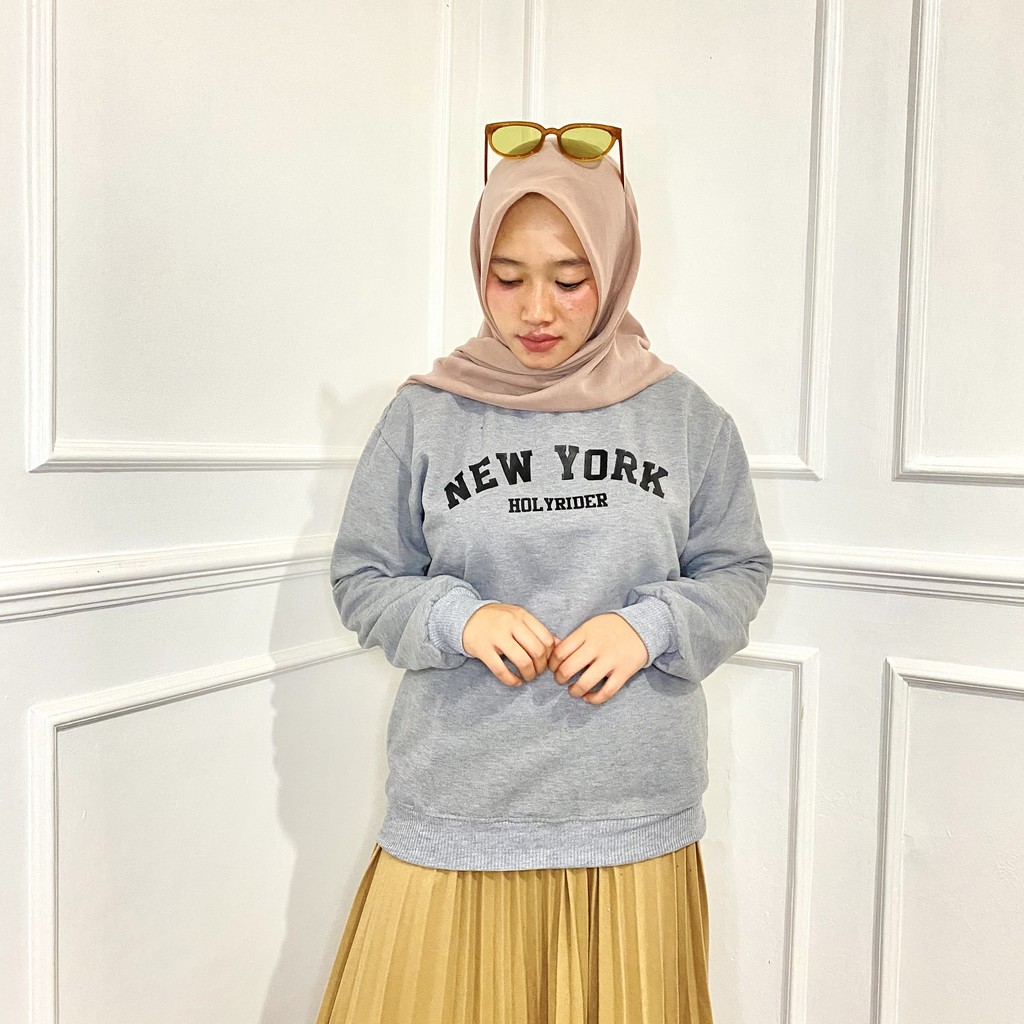 NEW YORK HOLYRIDER SWEATER  II SWEATER NY CRAWNECK PRIA DAN WANITA II 11 WARNA