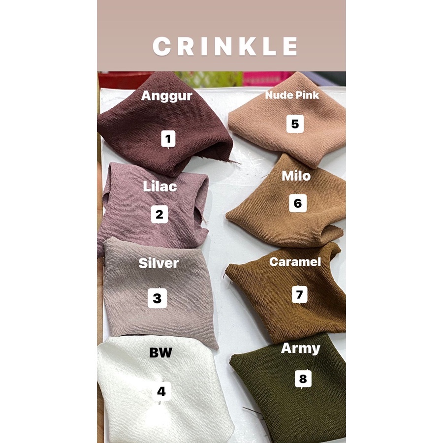 Kain Rayon Crinkle Impor {Harga Per 0,5 Meter} Grade A Premium