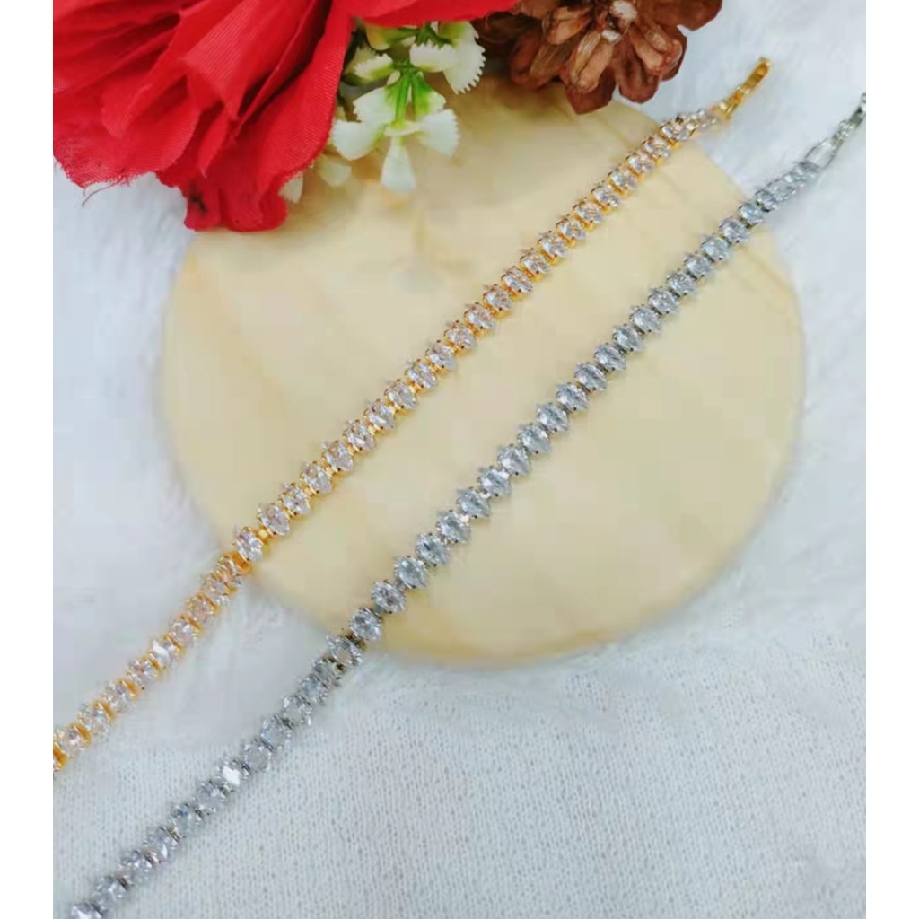 Gelang Rantai Permata Lapis Emas Perhiasan Xuping(mata3mm.4mm.2.5*5mm)