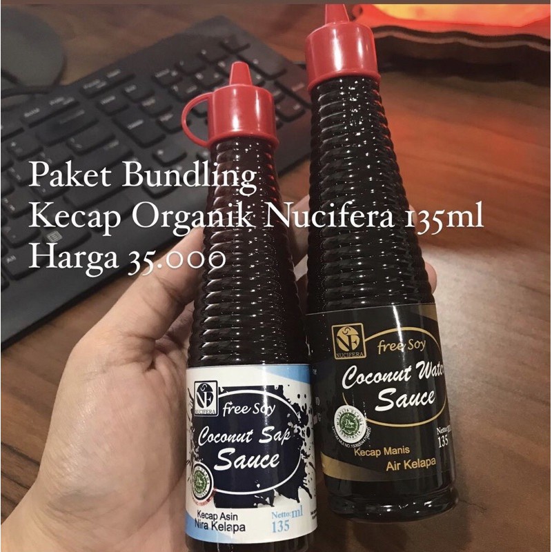 KECAP ORGANIK NUCIFERA 135ML (Paket Bundling / manis dan asin )