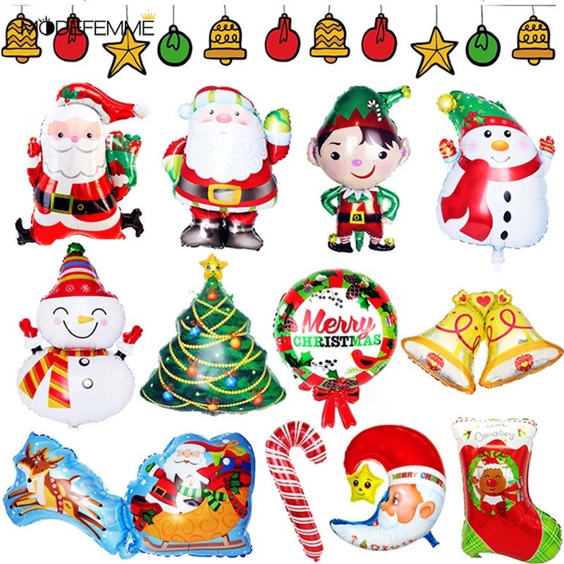 1Pc Christmas Claus Snowman Aluminum Film Balloon For Xmas House Party Decor