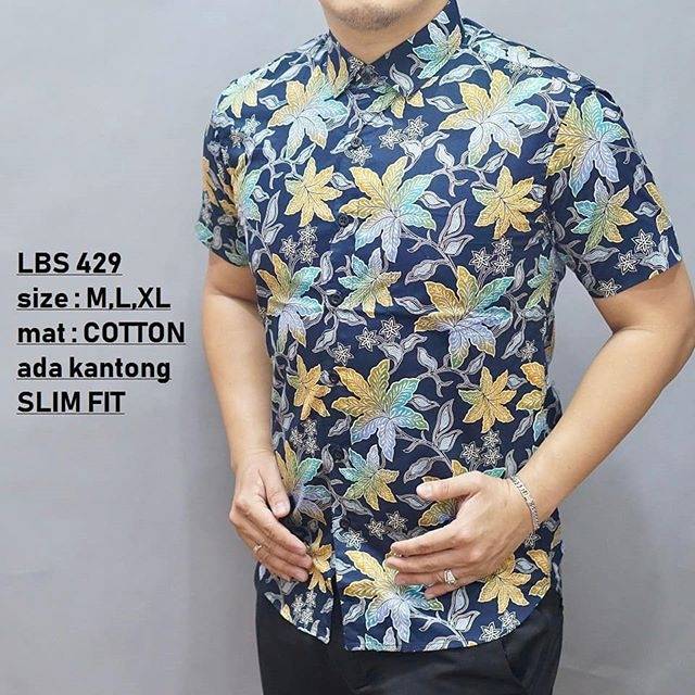 BAJU BATIK PRIA SLIM FIT MODERN DAN KEMEJA SLIMFIT MEWAH LENGAN PENDEK MIX CLOTHING LBS 429