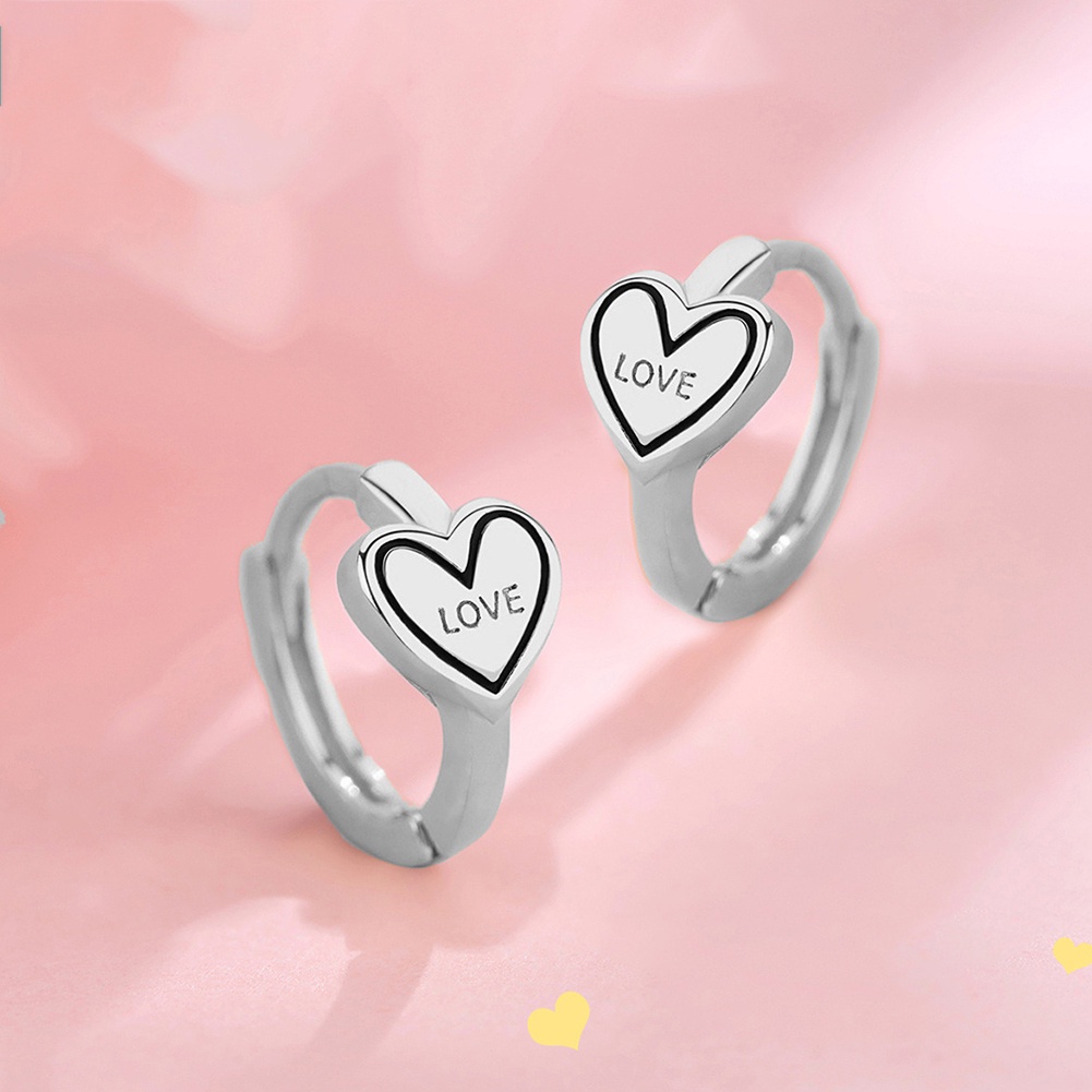 Hu Hu Hu Hu Hu Alat Bantu Pasang Kacamata♡ Anting Tusuk Gantung Wanita Bahan Metal Desain Hatitulisan Menarik Untuk Hadiah