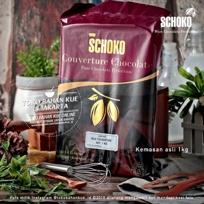 

Schoko MILK Couverture Chocolate 1kg Cokelat Baking Coklat Susu Batang