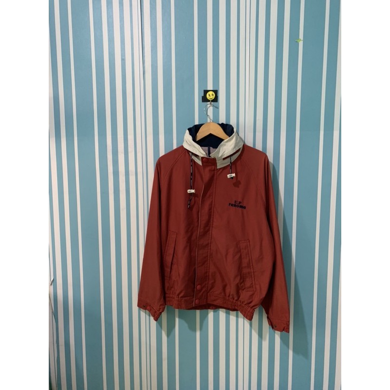 UP Renoma jacket Trucker jaket vintage jaket sepeda big size XXL jaket thrift preloved second Red