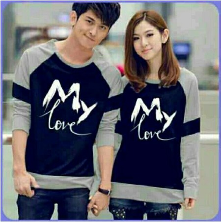 Baju Kaos Couple Kopel Kapel Capel Copel Lengan Panjang BWRT Baju Kaos Couple Kopel Kapel Capel Cope