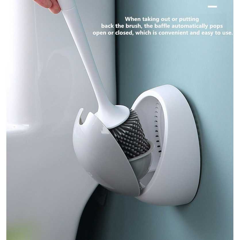 ECOCO Sikat Toilet WC Silicone Brush Pembersih Lantai Dinding Kamar Mandi Wall Mounted Silicon Flexible Berkualitas