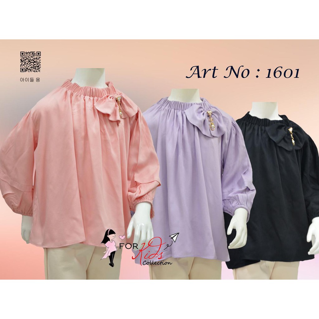 Blus Anak Perempuan Fashion Korea Leher Kerut Sabrina