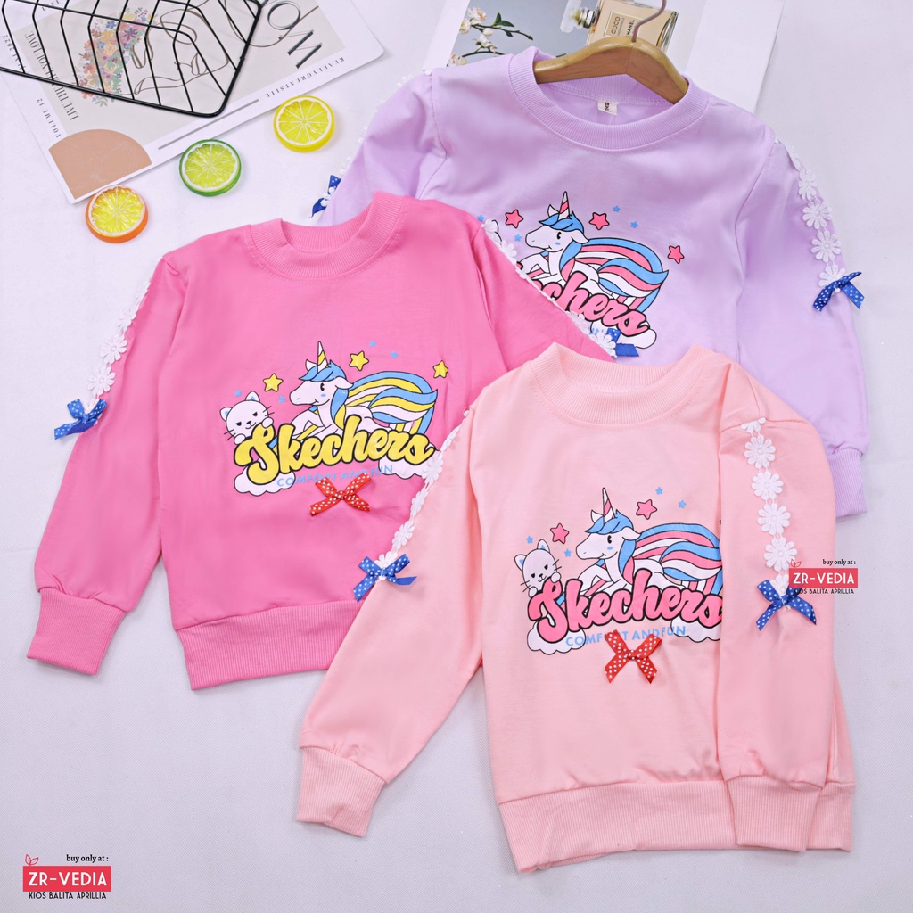 [PREMIUM IMPORT] Sweater Klowie uk 1-15 Tahun / HIGH Quality Baju Anak Perempuan Kaos Lengan Panjang