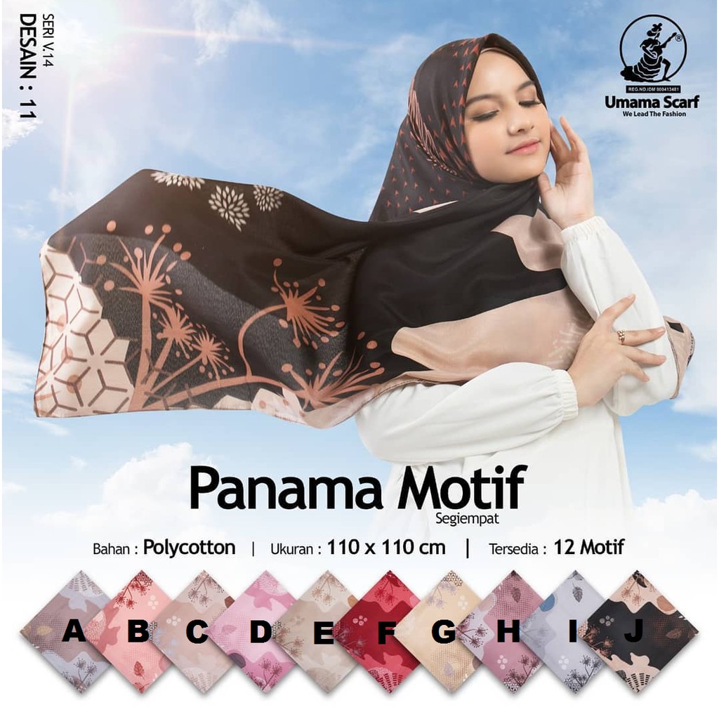 Segi Empat Umama Scarf PANAMA Bebas Pilih Warna dan Motif