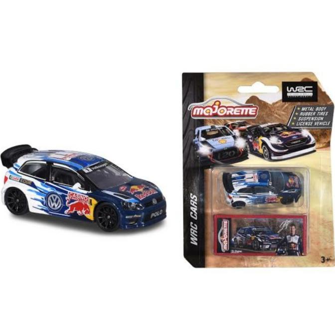 WRC Volkswagen Polo Red Bull Racing Blue Majorette 1/64 Diecast Mobil