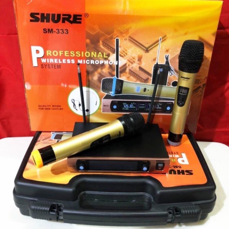 Mic Wireless Shure SM-333 Dual Microphone Handle Wireless Shure