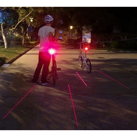 Lampu Sepeda Laser Line Garis Merah Biru Gowes Aksesoris Sepeda Motor Bicycle Mountain bike safety lamp LED Infrared Barang Unik