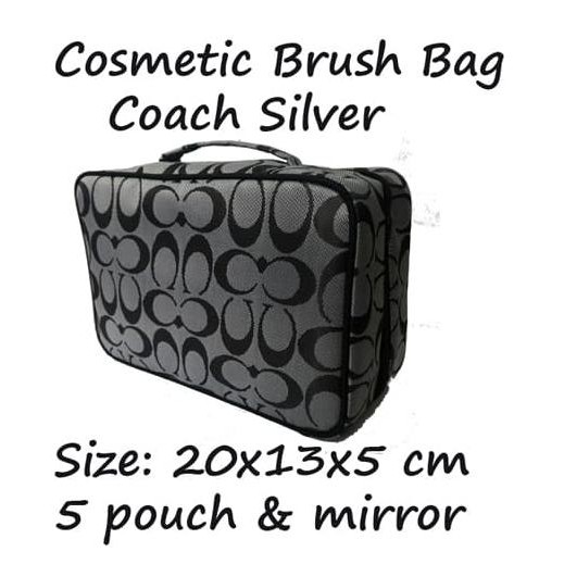 promo CBB Coach Silver (Cosmetic Brush Bag) Tas Kosmetik 5 pouch