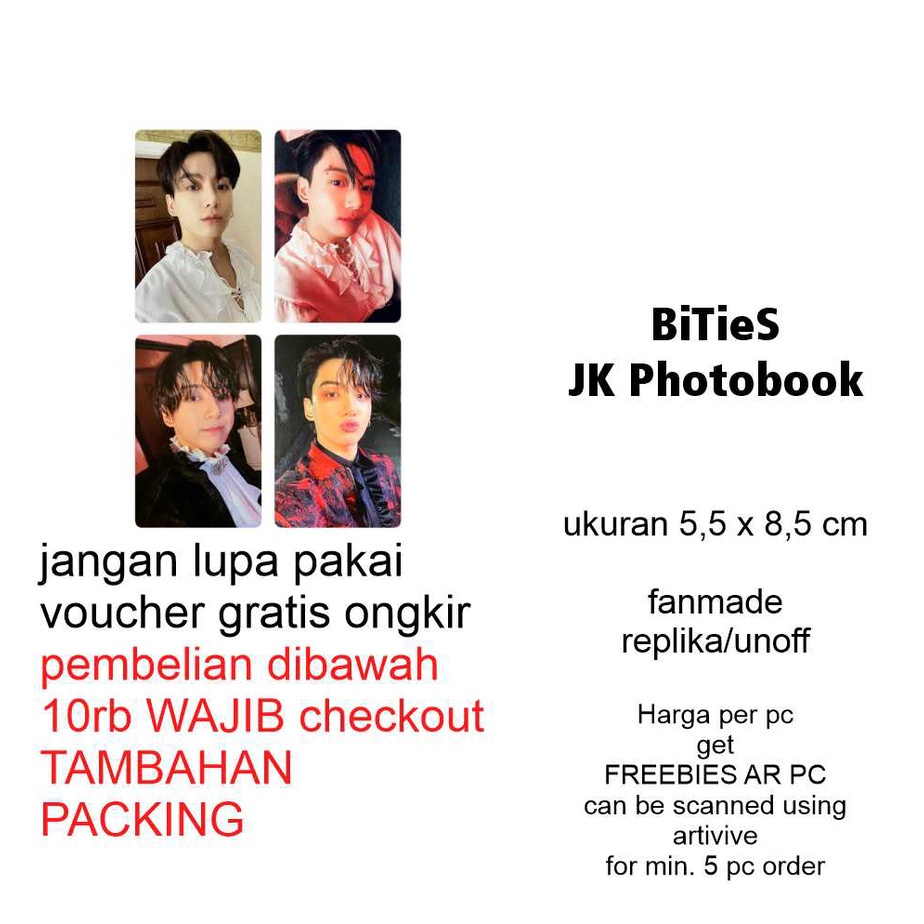 photo card unofficial bts photobook bangtan jk