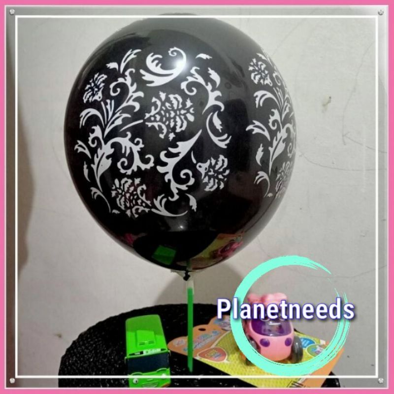 2 Balon Karet Motif Karakter, Batik dan Polkadot Murah Balon Karet Balon Tiup Karakter Motif Latex