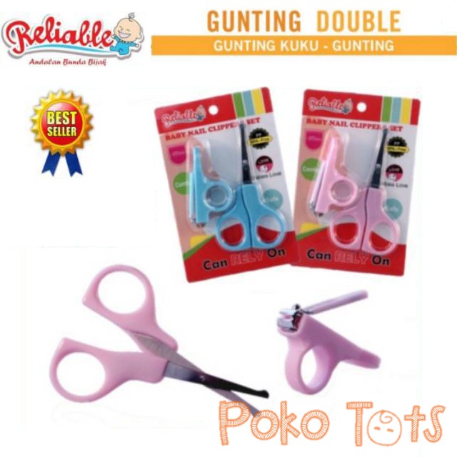 Reliable Gunting Kuku Bulat Anak Bayi Double Scissors Baby Nail Clipper Set