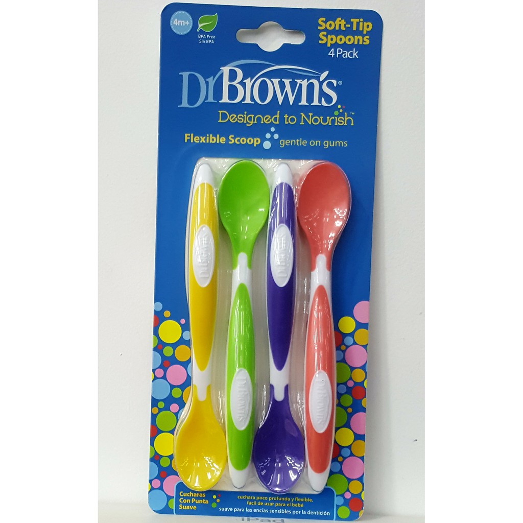 sendok dr brown's soft tip spoon isi 4 dan isi 2/sendok baby