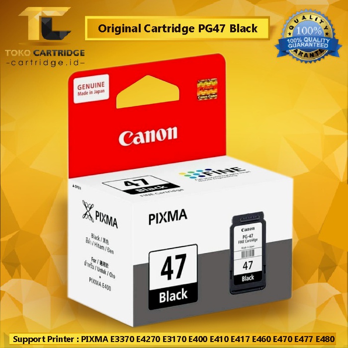 Cartridge Original tinta PG-47 Black PG47 New CARTRIDGE PG-47 E400 E410 E417 E460 E470 E477 E480