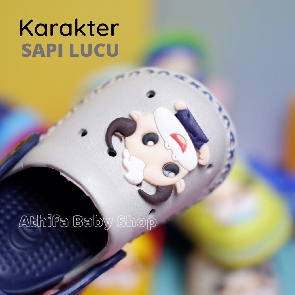 Sepatu Sandal Anak Baim  Laki Lelaki Perempuan Usia 6 Bulan 1 2 3 Tahun Karakter Sendal Gunung Karet Balita Prewalker Bayi Cewek Cowok -Dulux358e-