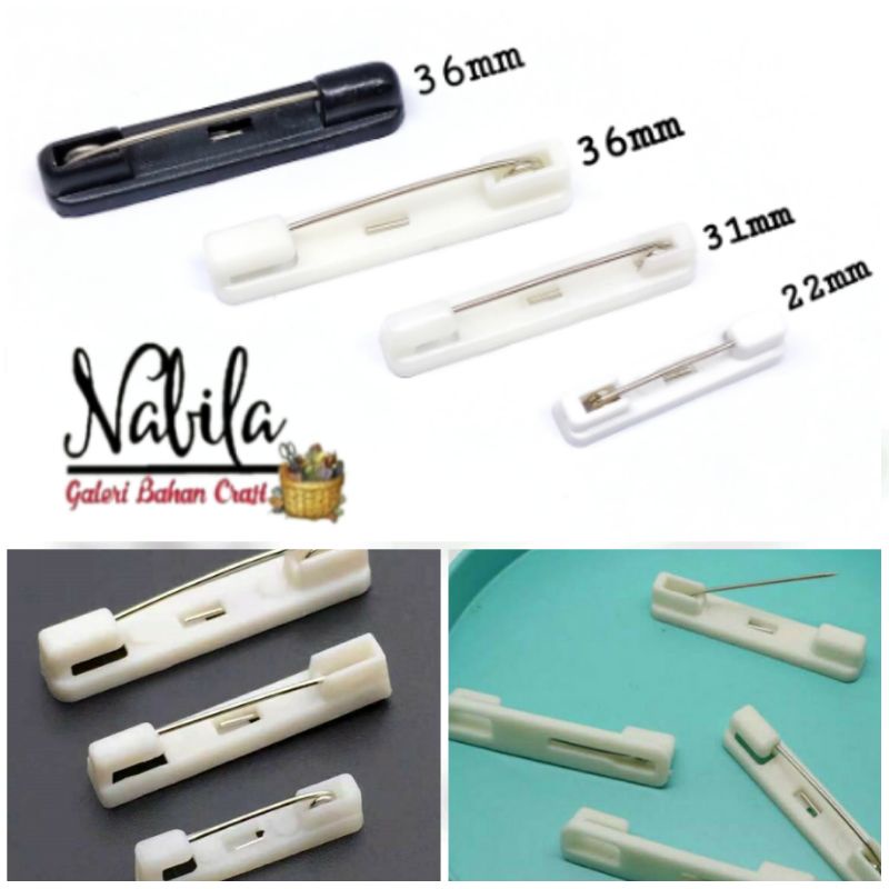 

(12pcs) Peniti plastik peniti papan nama dada - Nametag -