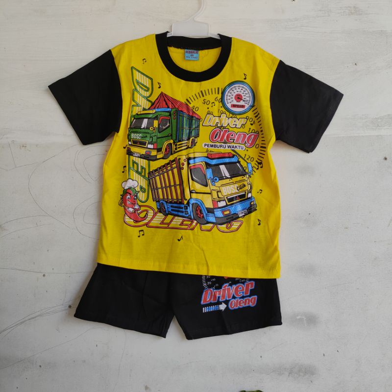 Setelan anak cowok 1 2 3 4 5 6 tahun truk truck oleng