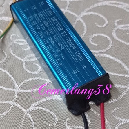 LED Driver 50 Watt 1050mA AC-DC Casing Besi WATERPROOF TRAVO LAMPU PJU