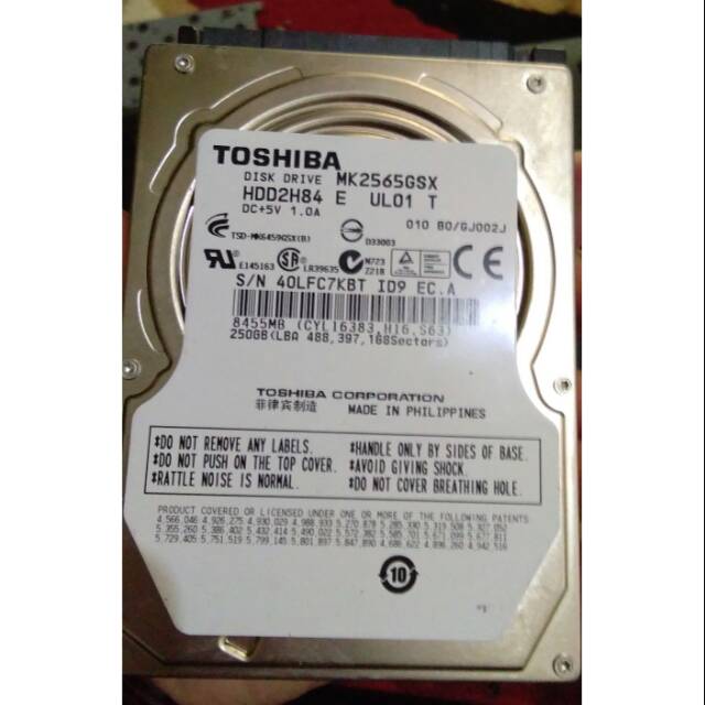 HARDISK LAPTOP 230 GB TOSHIBA