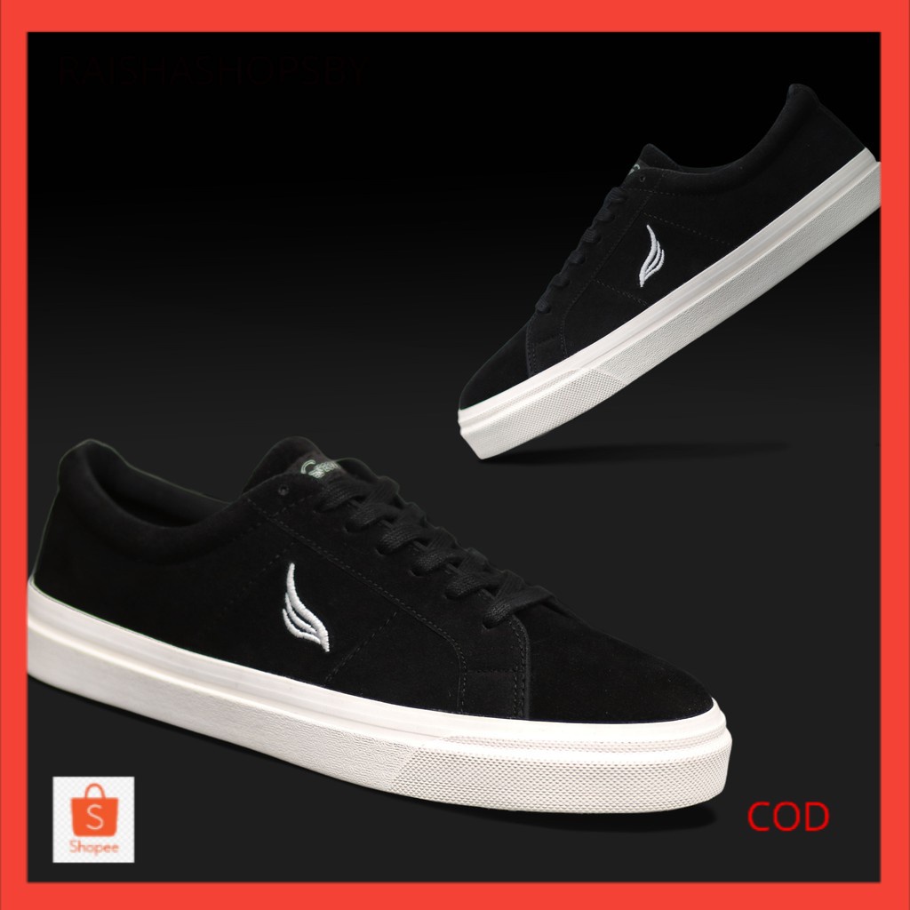 Sepatu Sneakers Original Geovinco Inca Hitam Shoes Sekolah Pria Kasual Formal Santai High Quality