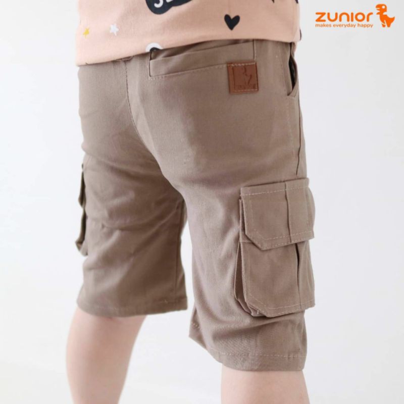 Pendek Cargo Anak Zunior Premium Khaki