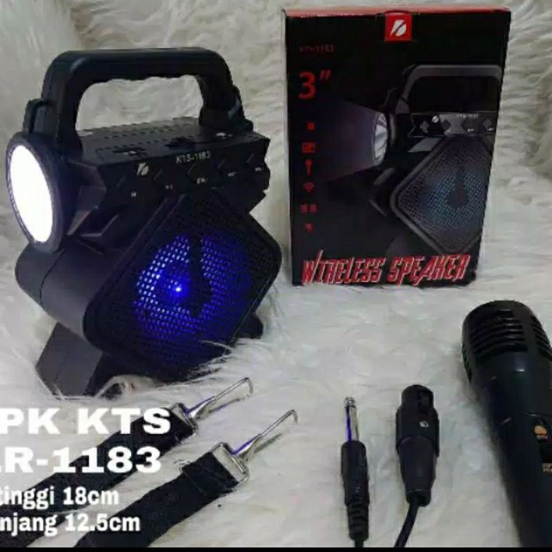 Speaker bluetooth KTS 1183 + Mic karaoke + Lampu senter