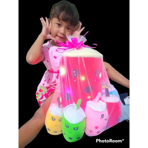 [COD] boneka hampers boba beranak 5 induk L LED (free jaring dan vita)