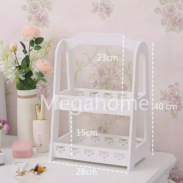 RAK KOSMETIK LIPSTIK BEDAK DUA SUSUN / TEMPAT MAKE UP MINI /