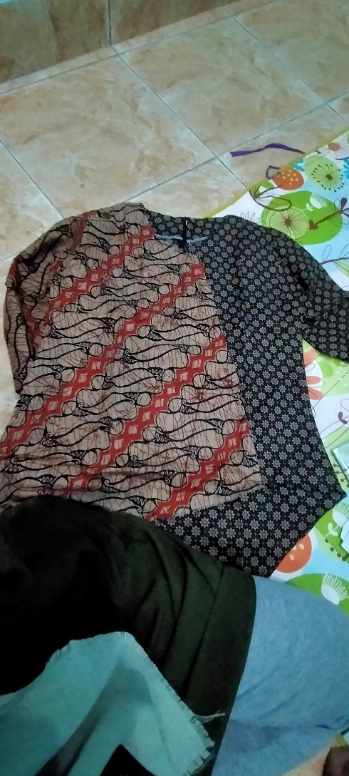 Tey-17 Batik Wanita Asj Sa Hrb026 Kenongo Kemeja Tosca Pendek