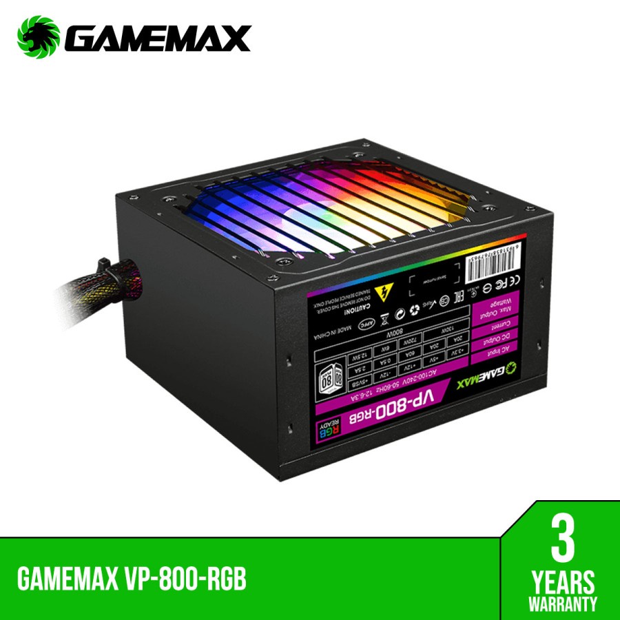 Gamemax VP-800 Power Supply 800W 80+ Bronze