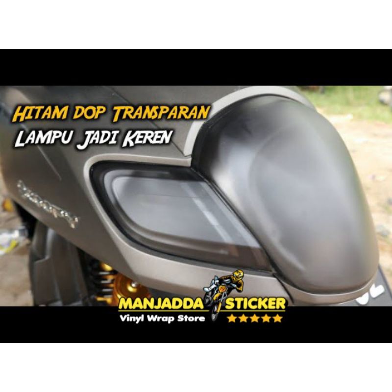 Stiker lampu skotlet headlamp hitam transparan smoke 60% 80% untuk motor mobil