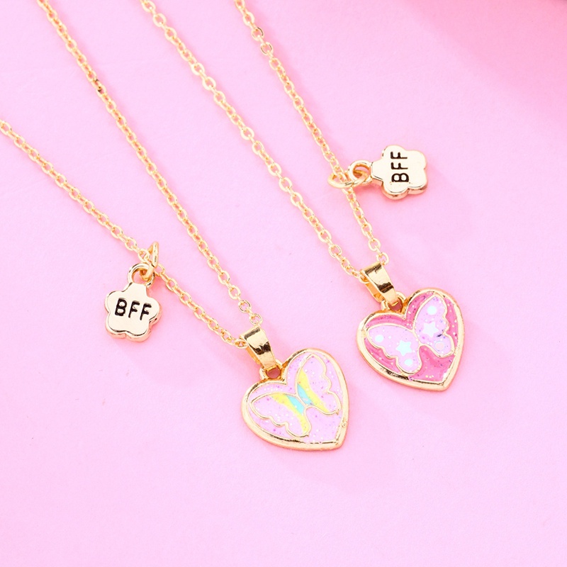 2pcs Kalung Rantai Dengan Liontin Bentuk Kupu-Kupu Untuk Hadiah