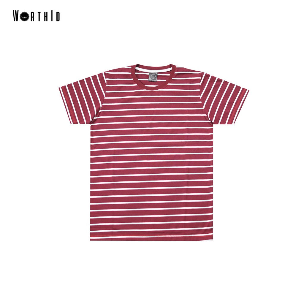  kaos motif salur  by Worth ID Tshirt Heat Stripe Shopee 