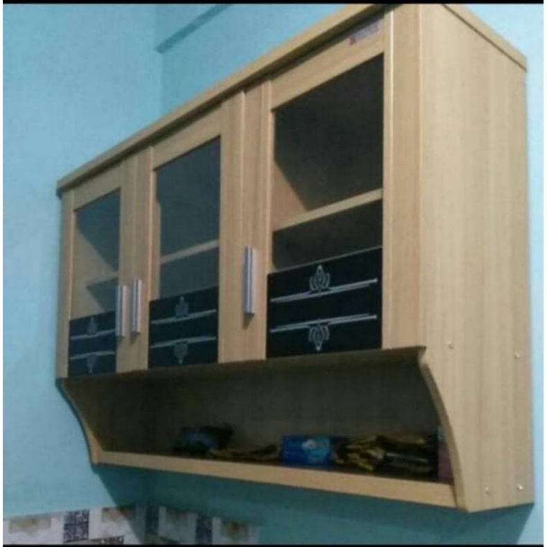 KITCHEN SET ATAS 3 PINTU KITCHEN SET MURAH LEMARI MAKANAN RAK MAKANAN RAK PIRING