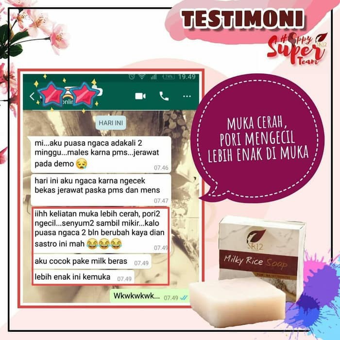 MILKY RICE SR12 SABUN BERAS SUSU HERBAL BPOM SR12 SABUN WAJAH MENCERAHKAN MILKY RICE SOAP SR12 KULIT KOMBINASI