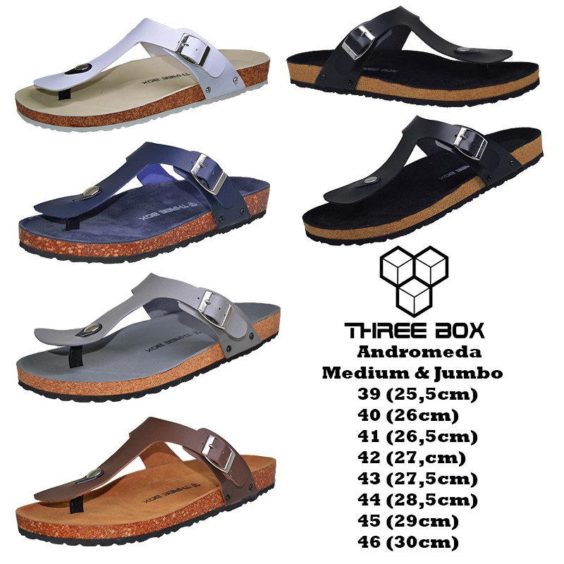 THREE BOX - Sandal Andromeda Pria Wanita 39 40 41 42 43 Big Jumbo Size 44 45 46