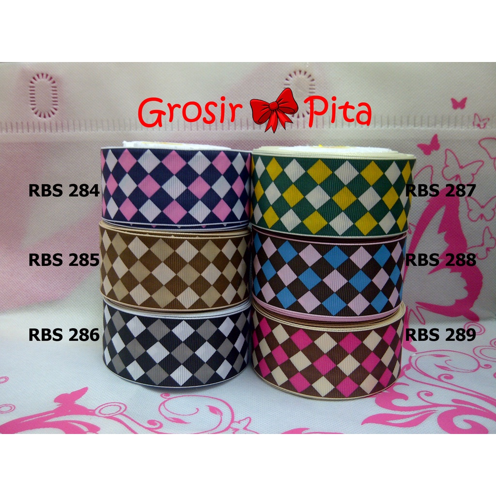 

(25 yard) Pita Grosgrain Motif RBS 284,285,286,287,288,289 | Toko Bahan Craft | Grosir Pita