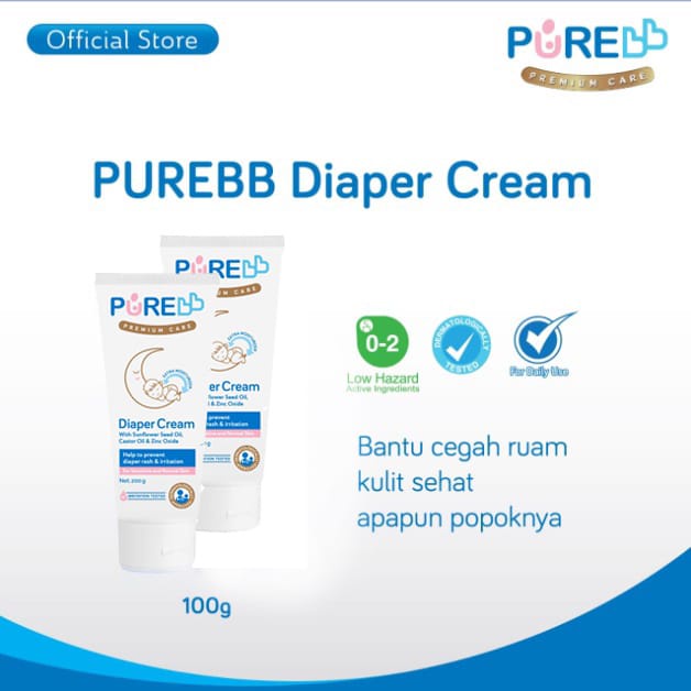 Pure BB Rash Cream Soothing Moisturizer Cream 100gr Pure bb Diaper Cream 100gr